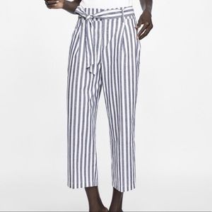 Zara Striped Flowy Tie-up Pants